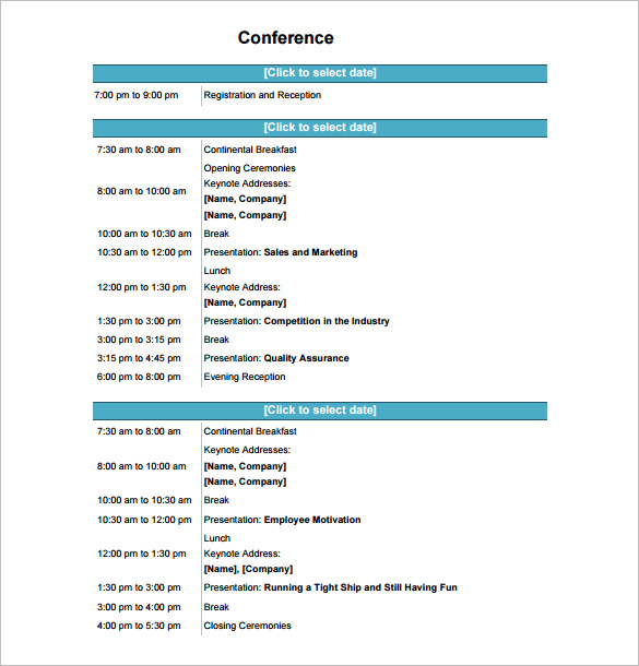 Conference program template publisher